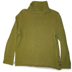 J JILL Green Turtleneck Sweater Sz Medium